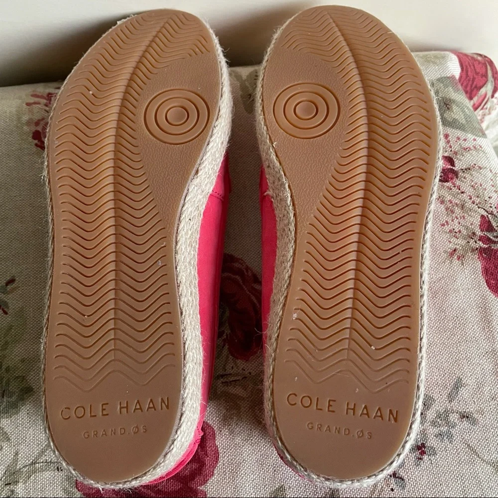 Cole Haan Nantucket Jute Espadrille Coral Pink Teaberry Loafer Shoes NEW